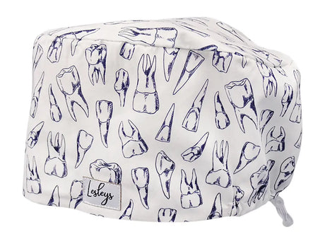 Stoff OP Haube aus Baumwolle Dents. Bunte OP Mütze für Damen und Herren