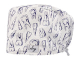 Stoff OP Haube aus Baumwolle Dents. Bunte OP Muetze fuer Damen und Herren