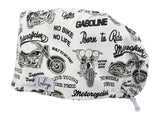 Stoff OP Haube aus Baumwolle Born to ride. Bunte OP Muetze fuer Damen und Herren