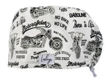 Stoff OP Haube aus Baumwolle Born to ride. Bunte OP Muetze fuer Damen und Herren