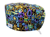 Stoff OP Haube aus Baumwolle Orient. Bunte OP Muetze fuer Damen und Herren