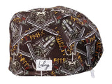Stoff OP Haube aus Baumwolle Vikings. Bunte OP Muetze fuer Damen und Herren