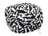 Stoff OP Haube aus Baumwolle Schach. Bunte OP Muetze fuer Damen und Herren