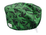 Stoff OP Haube aus Baumwolle Green River. Bunte OP Muetze fuer Damen und Herren