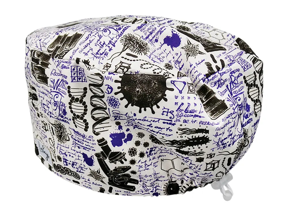Stoff OP Haube aus Baumwolle Labor Notiz. Bunte OP Muetze fuer Damen und Herren