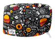 Stoff OP Haube aus Baumwolle Fast Food. Bunte OP Muetze fuer Damen und Herren