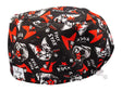 Stoff OP Haube aus Baumwolle Rockstar Pets. Bunte OP Muetze fuer Damen und Herren