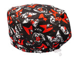 Stoff OP Haube aus Baumwolle Rockstar Pets. Bunte OP Muetze fuer Damen und Herren