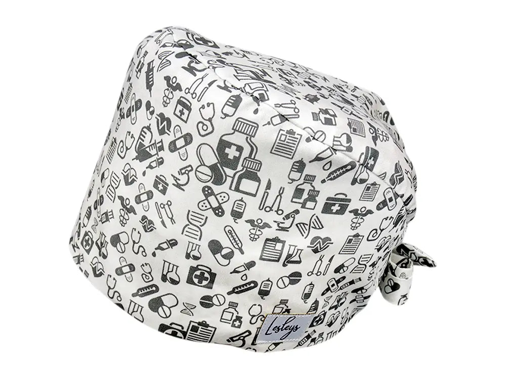 Stoff OP Haube aus Baumwolle Medical. Bunte OP Muetze fuer Damen und Herren