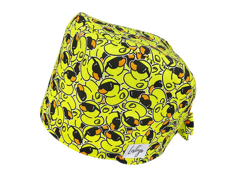 Stoff OP Haube aus Baumwolle Quietsche Ente. Bunte OP Muetze fuer Damen und Herren