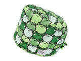 Stoff OP Haube aus Baumwolle Froesche. Bunte OP Muetze fuer Damen und Herren