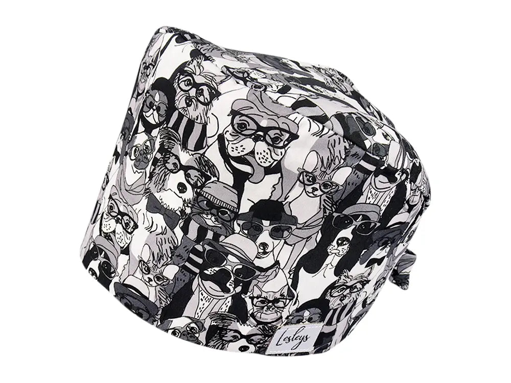 Stoff OP Haube aus Baumwolle Elegant Pets. Bunte OP Muetze fuer Damen und Herren