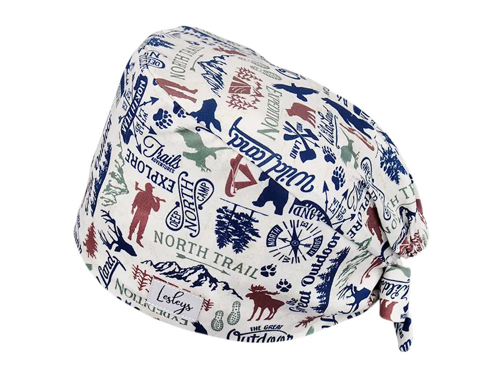Stoff OP Haube aus Baumwolle Outdoor. Bunte OP Muetze fuer Damen und Herren
