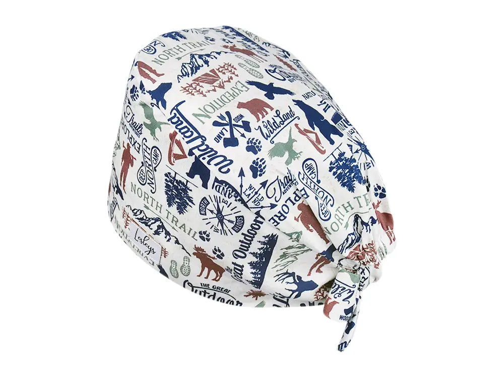 Stoff OP Haube aus Baumwolle Outdoor. Bunte OP Muetze fuer Damen und Herren