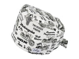 Stoff OP Haube aus Baumwolle Born to ride. Bunte OP Muetze fuer Damen und Herren