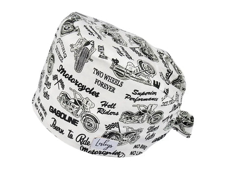 Stoff OP Haube aus Baumwolle Born to ride. Bunte OP Muetze fuer Damen und Herren