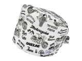 Stoff OP Haube aus Baumwolle Born to ride. Bunte OP Muetze fuer Damen und Herren
