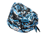 Stoff OP Haube aus Baumwolle Golden Goal. Bunte OP Muetze fuer Damen und Herren