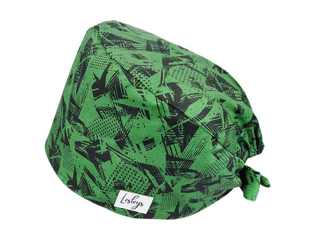 Stoff OP Haube aus Baumwolle Green River. Bunte OP Muetze fuer Damen und Herren
