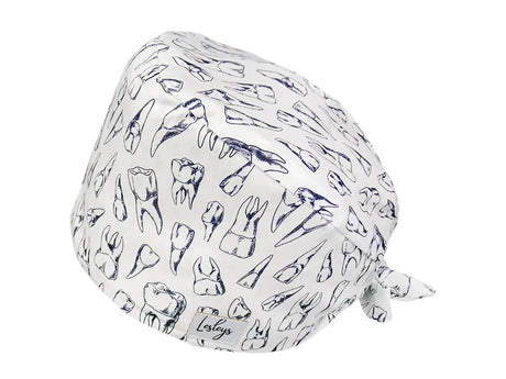 Stoff OP Haube aus Baumwolle Dents. Bunte OP Muetze fuer Damen und Herren
