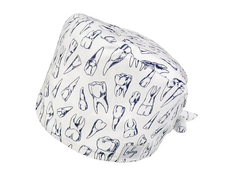 Stoff OP Haube aus Baumwolle Dents. Bunte OP Muetze fuer Damen und Herren