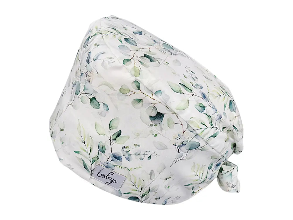 Stoff OP Haube aus Baumwolle Eukalyptus. Bunte OP Muetze fuer Damen und Herren