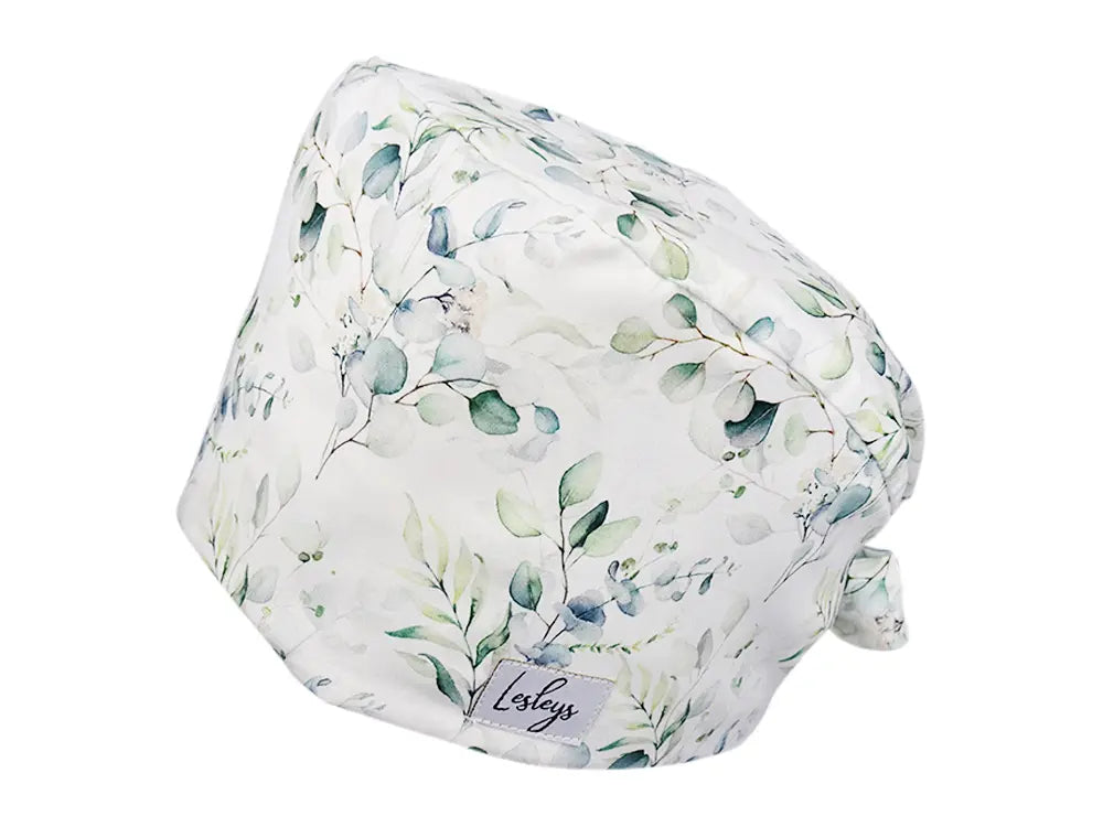 Stoff OP Haube aus Baumwolle Eukalyptus. Bunte OP Muetze fuer Damen und Herren