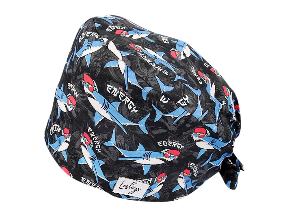 Stoff OP Haube aus Baumwolle need mroe energy. Bunte OP Muetze fuer Damen und Herren