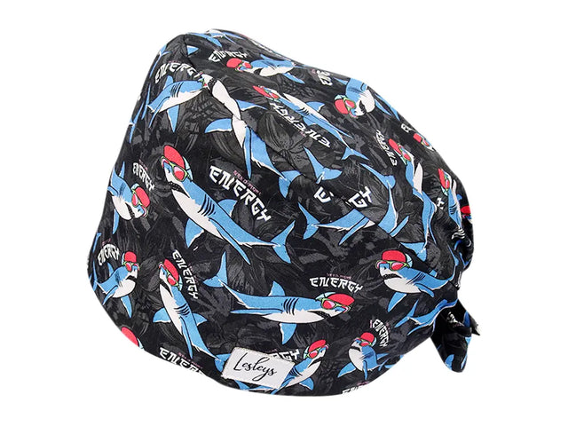 Stoff OP Haube aus Baumwolle need mroe energy. Bunte OP Muetze fuer Damen und Herren