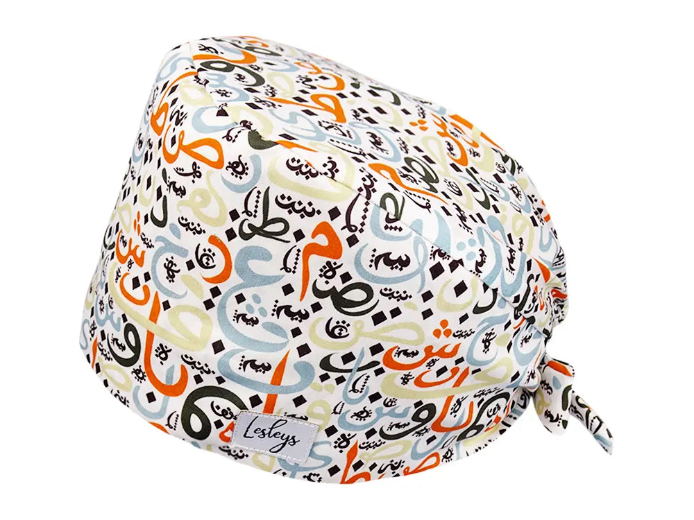 Stoff OP Haube aus Baumwolle Arabisch. Bunte OP Muetze fuer Damen und Herren
