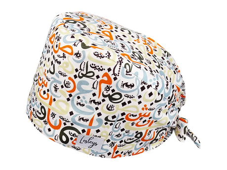 Stoff OP Haube aus Baumwolle Arabisch. Bunte OP Muetze fuer Damen und Herren