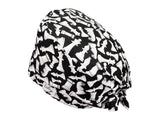 Stoff OP Haube aus Baumwolle Schach. Bunte OP Muetze fuer Damen und Herren