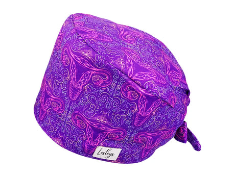 Stoff OP Haube aus Baumwolle Purple Uterus. Bunte OP Mütze für Damen und Herren