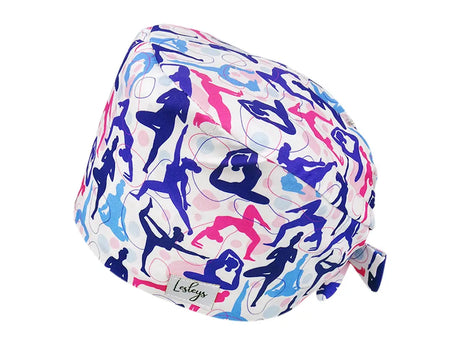 Stoff OP Haube aus Baumwolle Yoga. Bunte OP Muetze fuer Damen und Herren