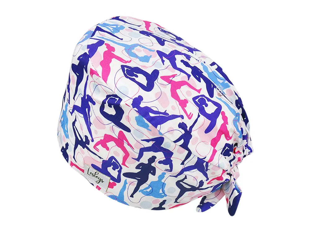 Stoff OP Haube aus Baumwolle Yoga. Bunte OP Muetze fuer Damen und Herren