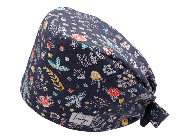Bandana Stoff OP-Haube Lorbeerzweig für kurze Haare aus Baumwolle - Lesleys