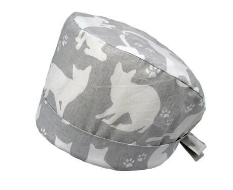 Lesleys OP-Haube für lange Haare Cats - Stoff OP-Haube aus 100% Baumwolle