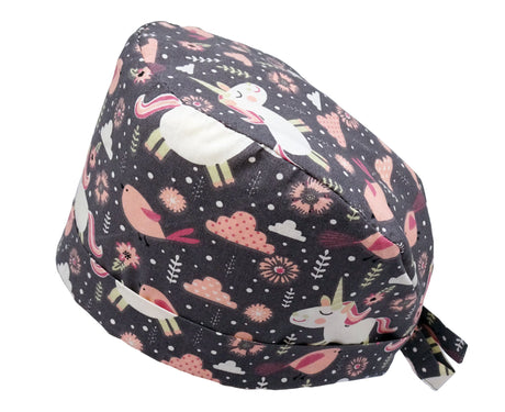 Lesleys OP-Haube für lange Haare Einhornhimmel - Stoff OP-Haube aus 100% Baumwolle