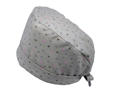 Lesleys OP-Haube für lange Haare Miniherzchen - Stoff OP-Haube aus 100% Baumwolle
