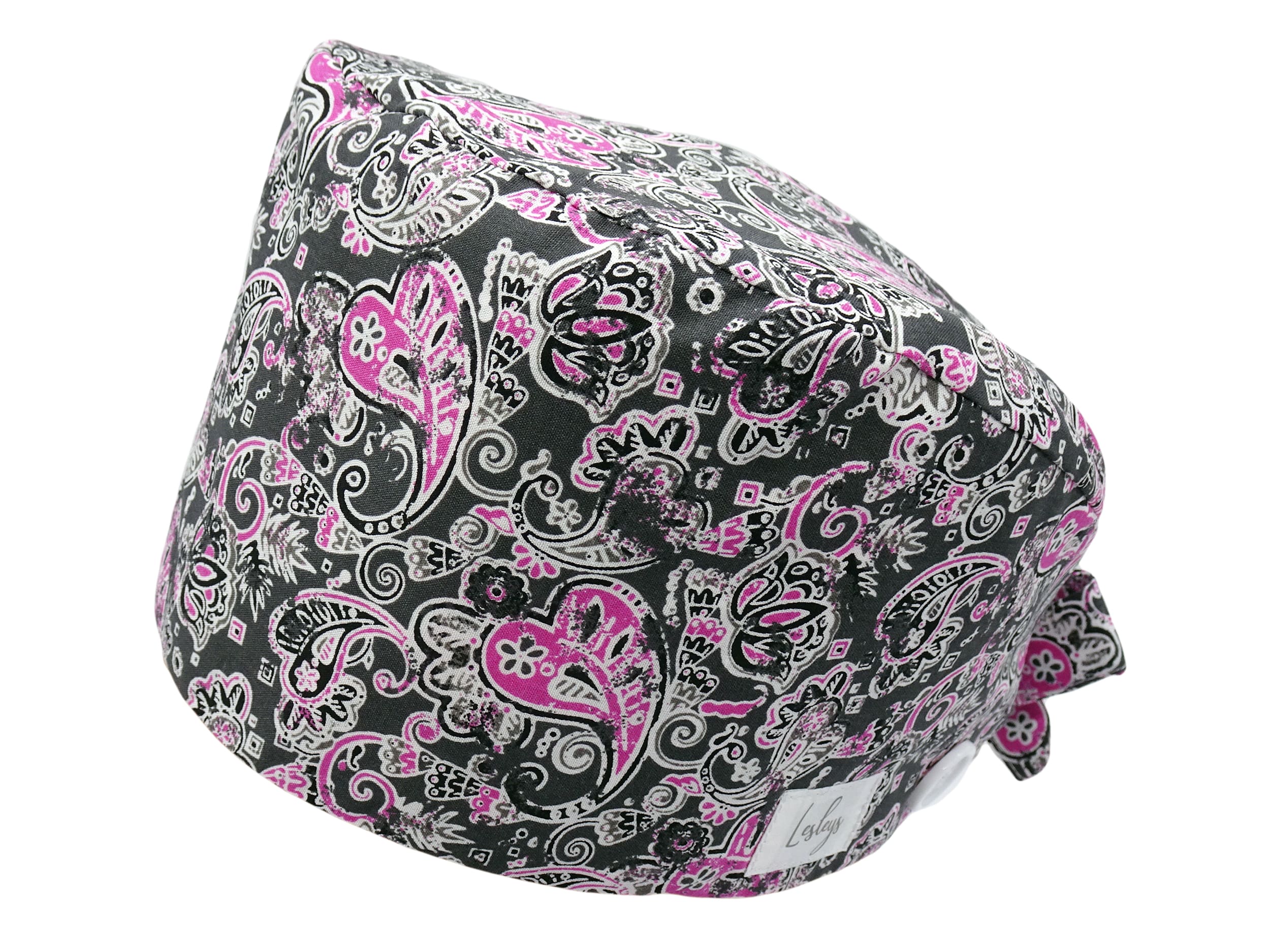 Bandana Stoff OP-Haube Herzpaisley für kurze Haare aus Baumwolle - Lesleys