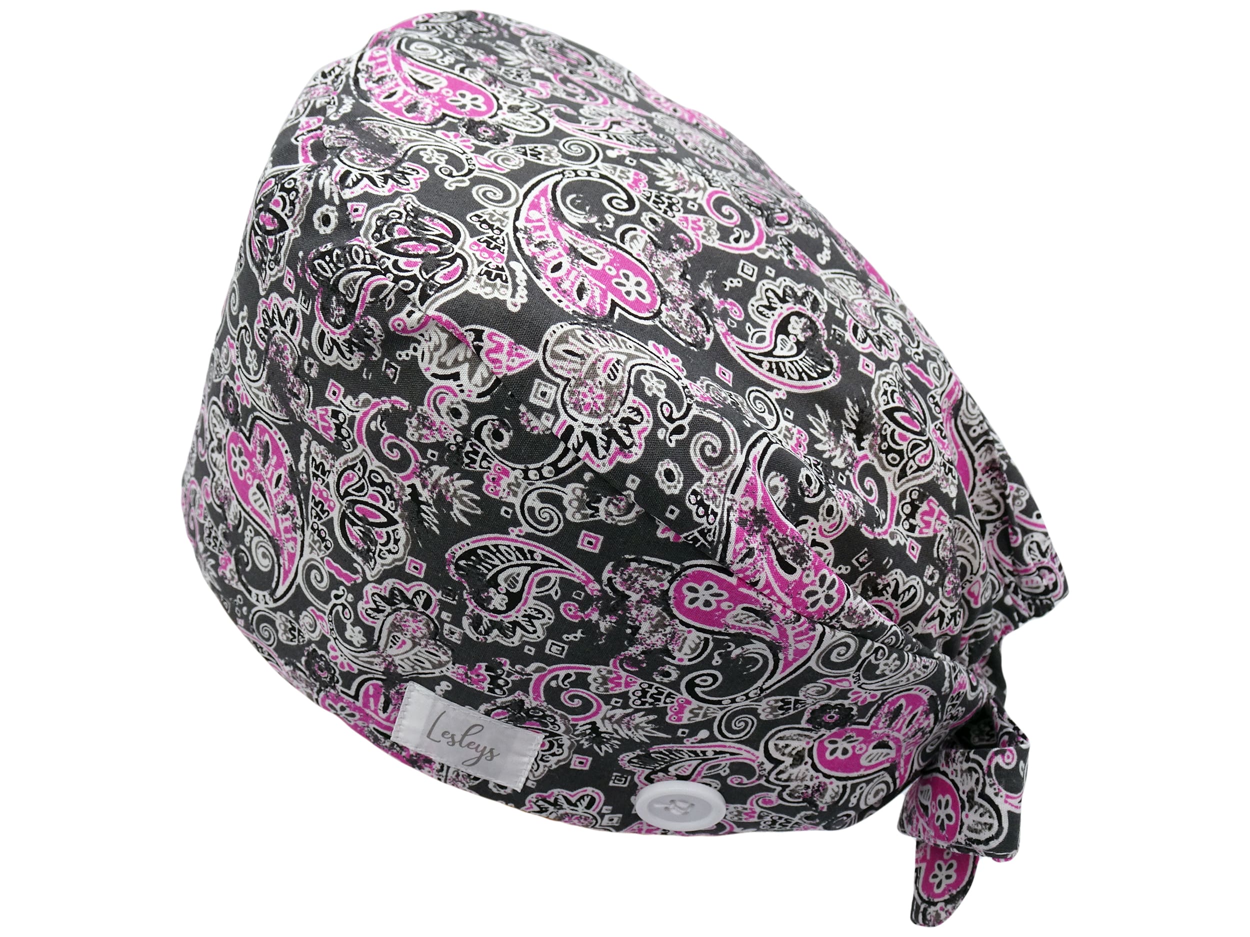 Bandana Stoff OP-Haube Herzpaisley für kurze Haare aus Baumwolle - Lesleys
