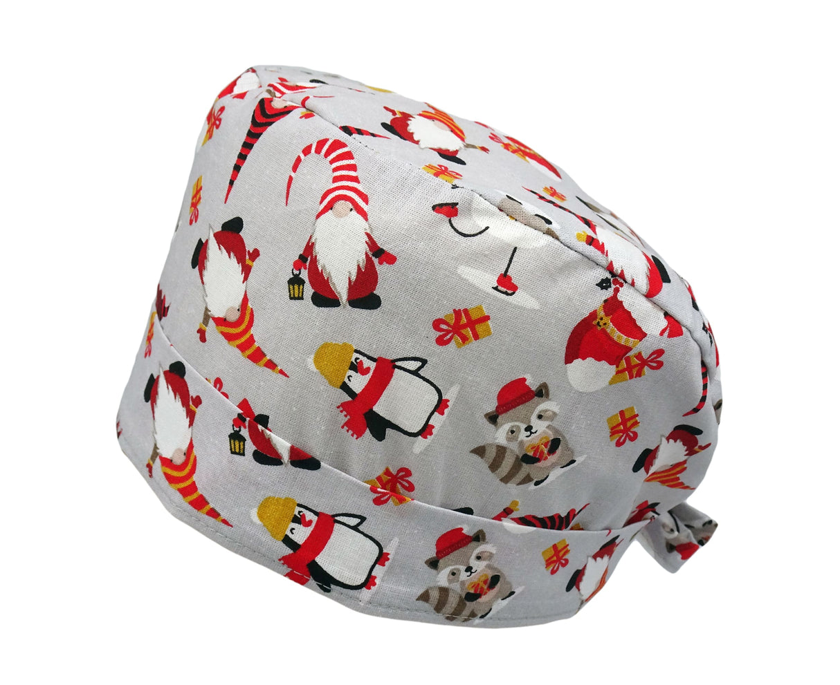 Lesleys OP-Haube für lange Haare Weihnachtswichtel - Stoff OP-Haube aus 100% Baumwolle