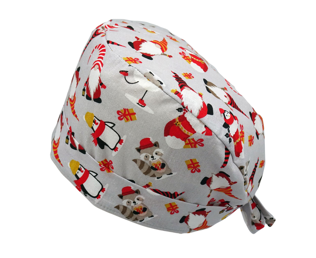 Lesleys OP-Haube für lange Haare Weihnachtswichtel - Stoff OP-Haube aus 100% Baumwolle