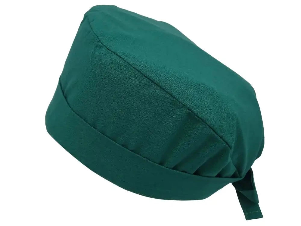 Lesleys OP-Haube für lange Haare Jadegrün - Stoff OP-Haube aus 100% Baumwolle