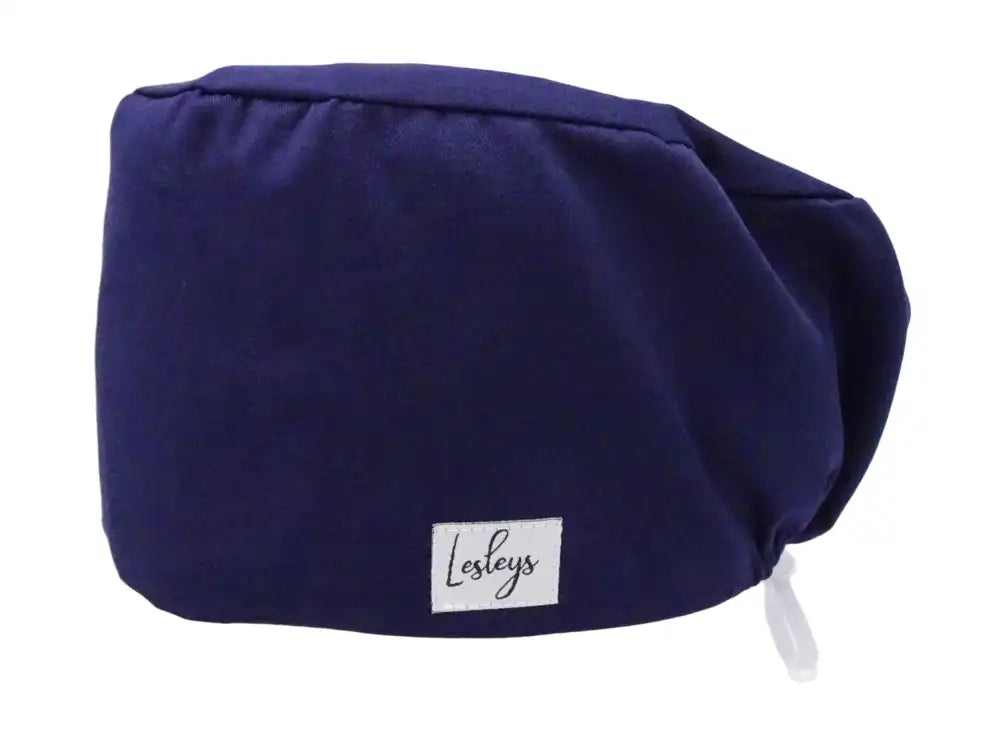 Komfort Stoff OP-Haube Kobaltblau für lange Haare aus Baumwolle - Lesleys