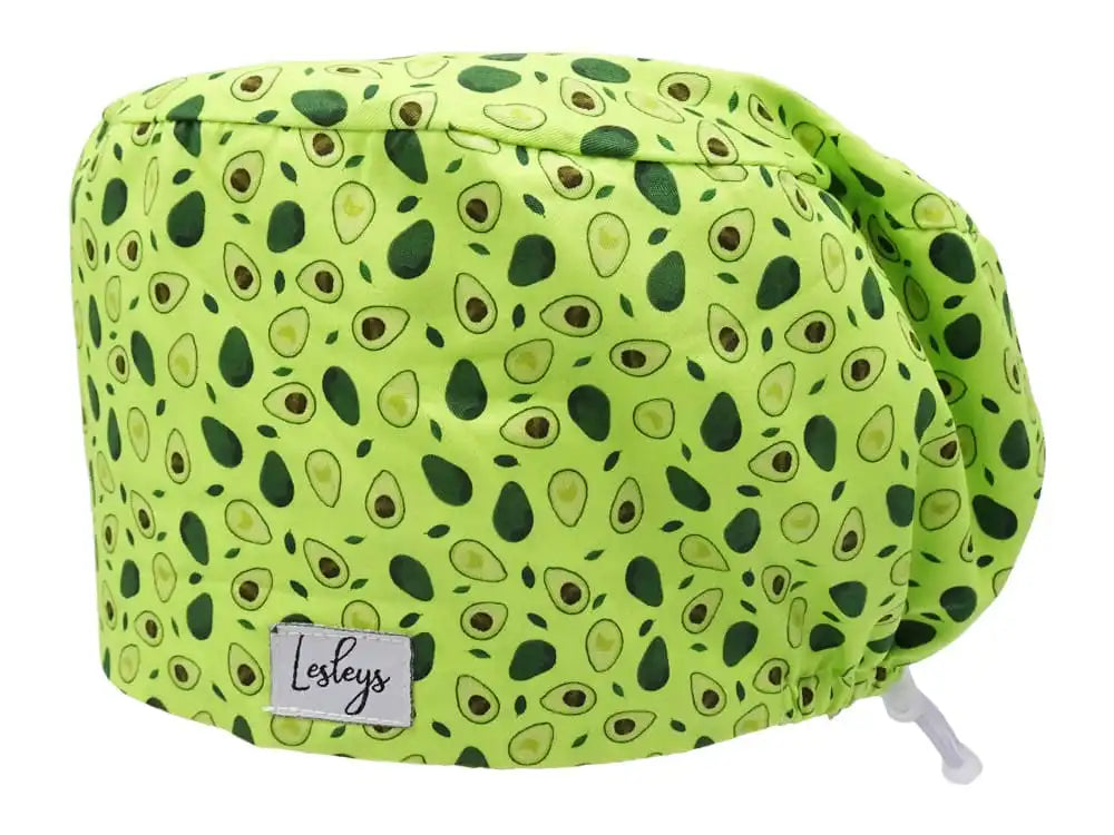 Komfort Stoff OP-Haube Avocado für lange Haare aus Baumwolle - Lesleys
