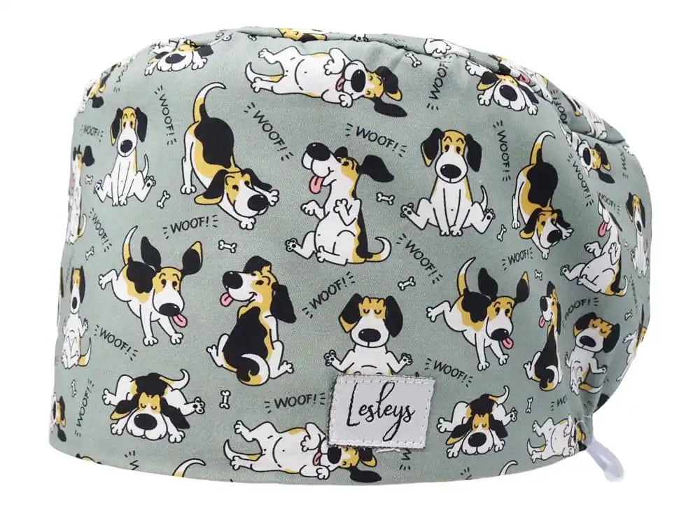 Komfort Stoff OP-Haube Woof für lange Haare aus Baumwolle - Lesleys