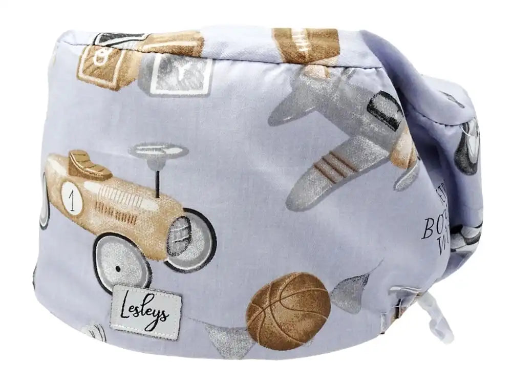 Komfort Stoff OP-Haube Retro Toys für lange Haare aus Baumwolle - Lesleys