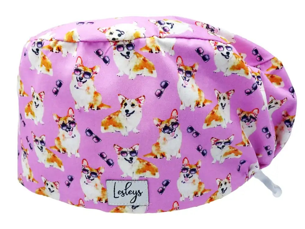 Komfort Stoff OP-Haube Strand Corgi für lange Haare aus Baumwolle - Lesleys