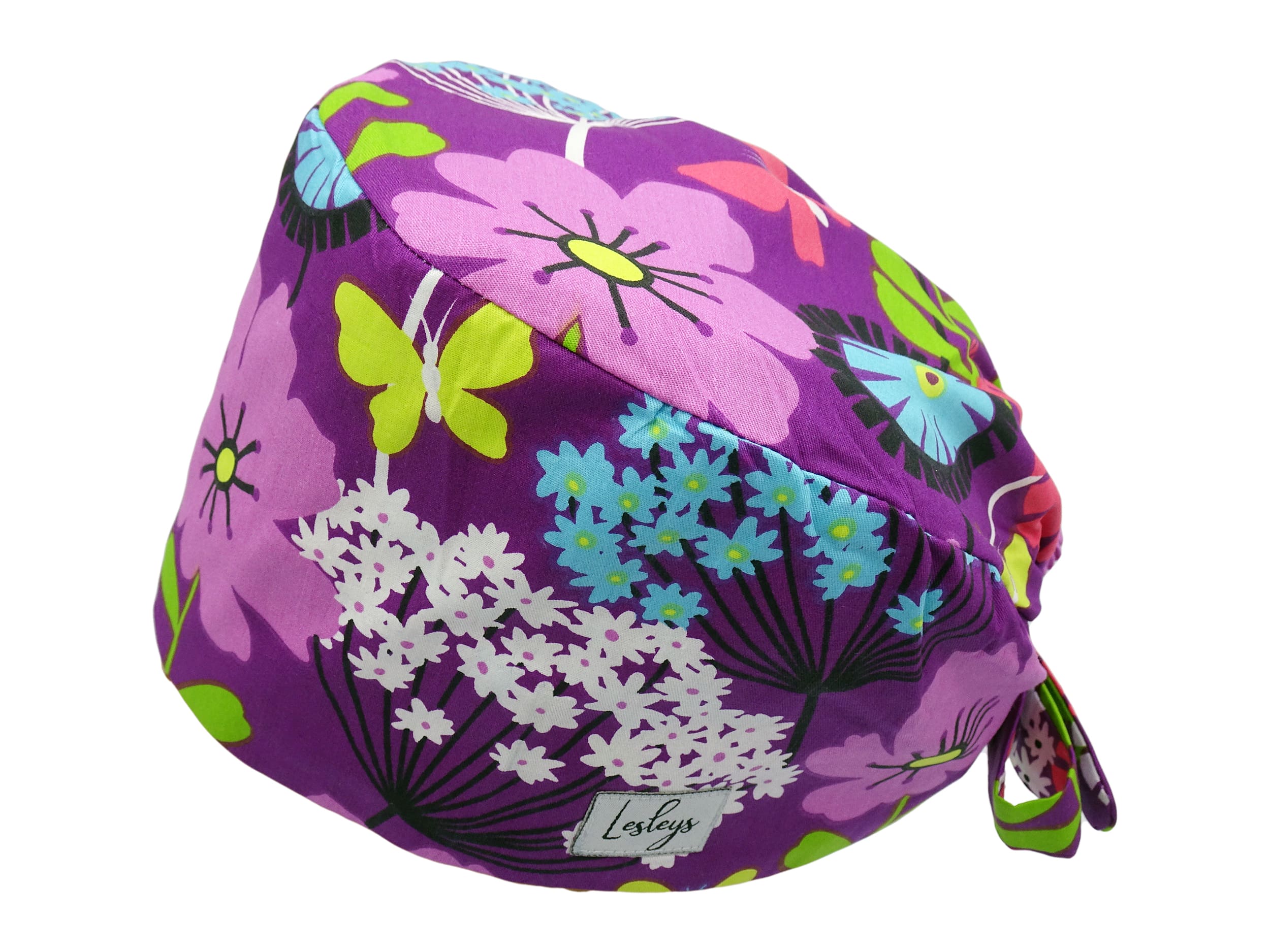 Bandana Stoff OP-Haube Big Flowers für kurze Haare aus Baumwolle - Lesleys